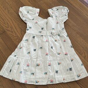 Janie Jack white pinstripe floral dress